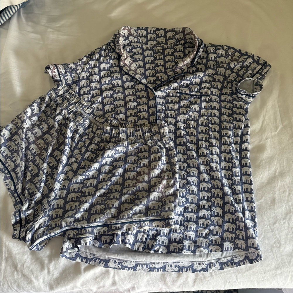 Roller Rabbit blue elephant pajamas